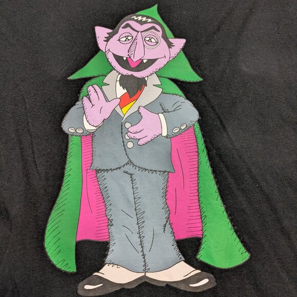 Kaws x Uniqlo x Sesame Street Men's Small Count Von Count Black Graphic T-Shirt - Picture 3 of 8
